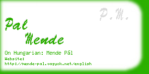 pal mende business card